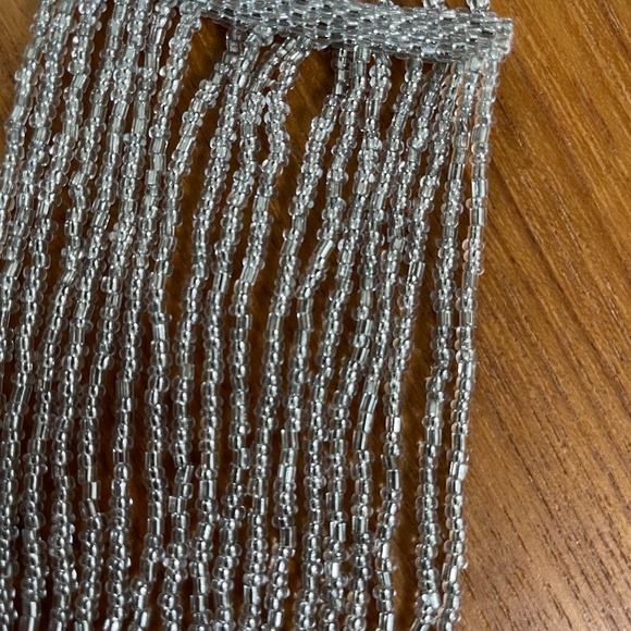 Beautiful Long Multi-Strand Clear Beaded Necklace - Picture 3 of 10